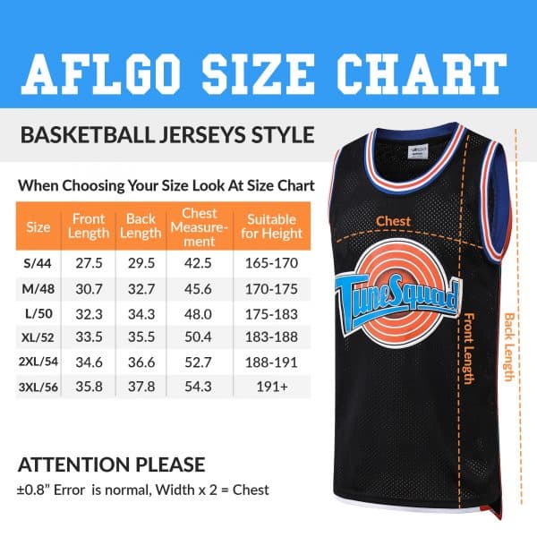 Basketball Jersey Size Chart By Height