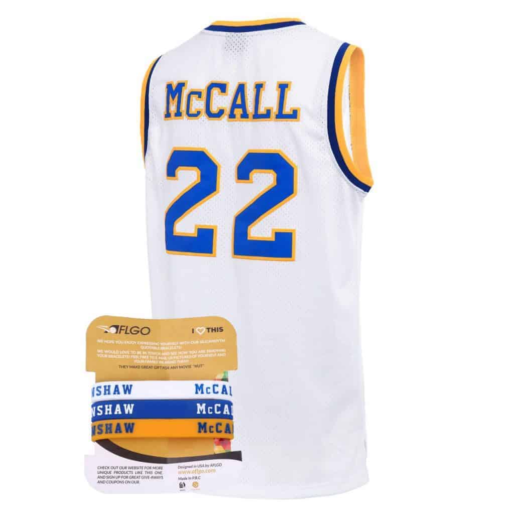AFLGO Omar Epps Quincy McCall 22 Crenshaw High School White Basketball Jersey Include Set Wristbands S-XXL