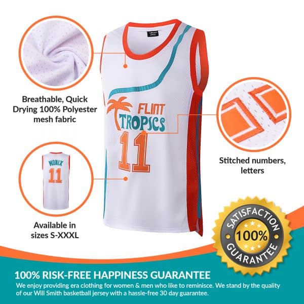 ED MONIX 11 FLINT TROPICS SEMI-PRO MOVIE JERSEY