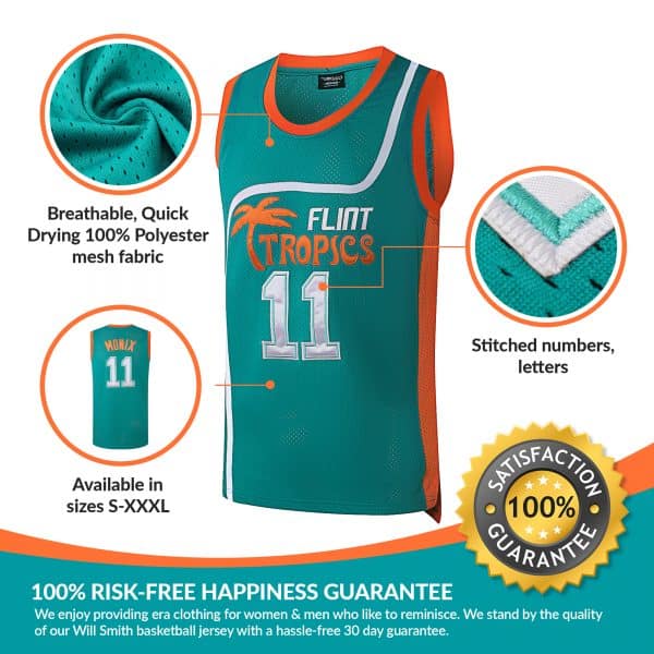 ED MONIX 11 FLINT TROPICS SEMI-PRO MOVIE JERSEY